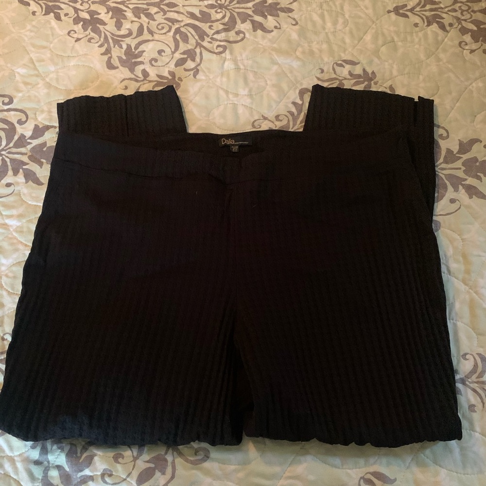 Dahlia Black Waffle Ankle Pants